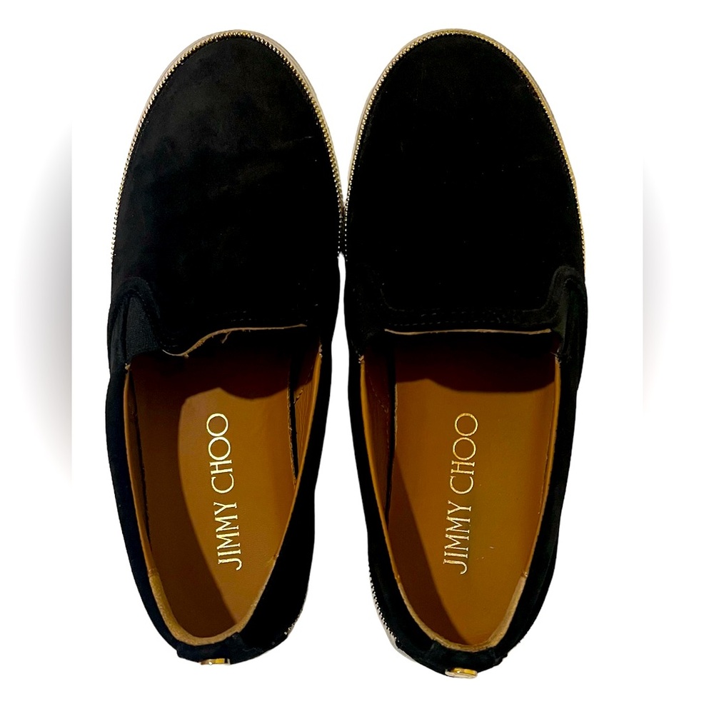 Jimmy Choo Suede Zipper Demi Slip On Sneakers - Size  36.5 (6.5 US) black